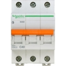 Выключатель автоматический модульный 3п C 40А 4.5кА ВА63 Домовой Schneider Electric 11227