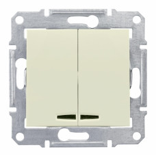 Выкл. 2Кл. Cx.5 С Синей.Подсв., Беж. SDN0300347 Schneider Electric