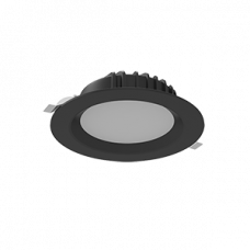 Cветильник светодиодный "ВАРТОН" Downlight круглый встраиваемый 190*70 мм 16W 3000K IP54 RAL9005 черный матовый Varton V1-R0-T0083-10000-4401630