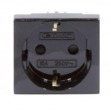 Розетка 1-м 2мод. Viva 16А IP20 2P+E с заземл. защ. шторки черн. DKC 45205