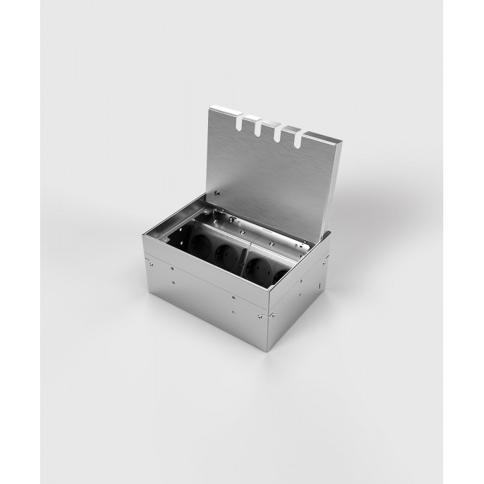 Лючок-невидимка в пол на 8 модулей (4 розетки 45x45) IP41 System Power SP01-0408