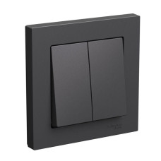 Выключатель 2-кл. AtlasDesign сх.5 10АХ в сборе базальт SE ATN001452