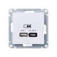 Розетка USB AtlasDesign тип A+C 45Вт высокоскор. ЗУ QC PD механизм лотос SE ATN001329