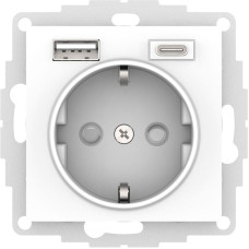 Розетка AtlasDesign 16А с 2-мя заряд. устройствами USB тип A+C 5В/2.4А/3.0А 2х5В/1.5А механизм лотос SE ATN001332