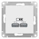Розетка USB AtlasDesign тип A+A 5В/2.1А 2х5В/1.05А механизм лотос SE ATN001333