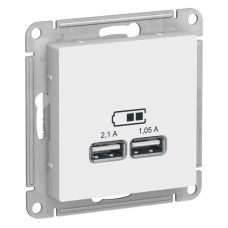 Розетка USB AtlasDesign тип A+A 5В/2.1А 2х5В/1.05А механизм лотос SE ATN001333
