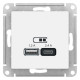 Розетка USB AtlasDesign тип A+C 5В/2.4А 2х5В/1.2А механизм лотос SE ATN001339