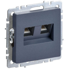 Розетка компьютерная двойн. СП RJ45 кат.6 BRITE РК11-2-БрМ механизм маренго IEK BR-K20-2-K35
