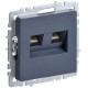 Розетка компьютерная двойн. СП RJ45 кат.6 BRITE РК11-2-БрМ механизм маренго IEK BR-K20-2-K35