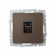 Розетка компьютерная СП RJ45 кат.6 BRITE РК11-БрТБ механизм бронза IEK BR-K10-2-K45