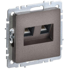 Розетка компьютерная двойн. СП RJ45 кат.6 BRITE РК11-2-БрТБ механизм бронза IEK BR-K20-2-K45