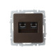 Розетка компьютерная двойн. СП RJ45 кат.6 BRITE РК11-2-БрТБ механизм бронза IEK BR-K20-2-K45
