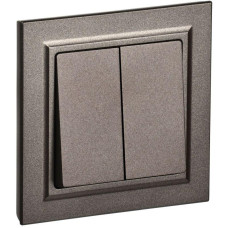 Выключатель 2-кл. СП BRITE ВСР10-2-0-БрТБ 10А в сборе бр. IEK BR-V20-0-10-K45-F