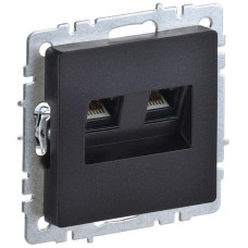 Розетка компьютерная двойн. СП RJ45 кат.6 BRITE РК11-2-БрЧ механизм черн. IEK BR-K20-2-K02