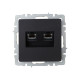 Розетка компьютерная двойн. СП RJ45 кат.6 BRITE РК11-2-БрЧ механизм черн. IEK BR-K20-2-K02
