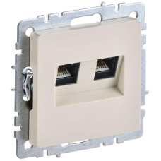 Розетка компьютерная двойн. СП RJ45 кат.6 BRITE РК11-2-БрКр механизм беж. IEK BR-K20-2-K10