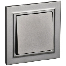 Выключатель 1-кл. СП BRITE ВСР10-1-0-БрС 10А в сборе сталь IEK BR-V10-0-10-K46-F