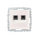 Розетка компьютерная двойн. СП RJ45 кат.6 BRITE РК11-2-БрЖ механизм жемчуж. IEK BR-K20-2-K36