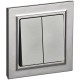 Выключатель 2-кл. СП BRITE ВСР10-2-0-БрС 10А в сборе сталь IEK BR-V20-0-10-K46-F
