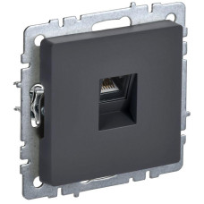 Розетка компьютерная СП RJ45 кат.6 BRITE РК11-БрГ механизм графит IEK BR-K10-2-K53