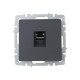 Розетка компьютерная СП RJ45 кат.6 BRITE РК11-БрГ механизм графит IEK BR-K10-2-K53