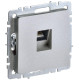 Розетка компьютерная СП RJ45 кат.6 BRITE РК11-БрА механизм алюм. IEK BR-K10-2-K47