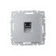 Розетка компьютерная СП RJ45 кат.6 BRITE РК11-БрА механизм алюм. IEK BR-K10-2-K47