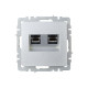 Розетка компьютерная двойн. СП RJ45 кат.6 BRITE РК11-2-БрА механизм алюм. IEK BR-K20-2-K47
