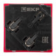 Розетка 45х45 (2 модуля) с заземл. красн. EKF E2MR16-028-70-45-SL
