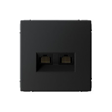 Розетка компьютерная 2-м ArtGallery 2хRJ45 кат.6A механизм карбон SE GAL001088