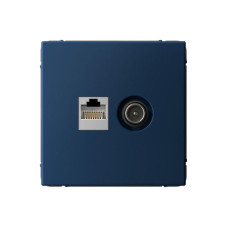 Розетка компьютерная + телевизионная 2-м ArtGallery RJ45 + TV кат.5E аквамарин SE GAL001189