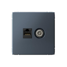 Розетка компьютерная + телевизионная 2-м ArtGallery RJ45 + TV кат.5E грифель SE GAL000789