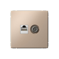 Розетка компьютерная + телевизионная 2-м ArtGallery RJ45 + TV кат.5E песочн. SE GAL001289