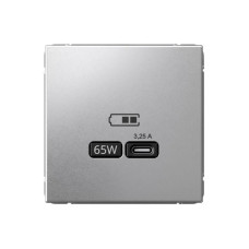 Розетка USB ArtGallery тип C 65Вт QC PD высокоскор. ЗУ механизм алюм. SE GAL000327
