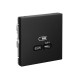 Розетка USB ArtGallery тип C 65Вт QC PD высокоскор. ЗУ механизм карбон SE GAL001027