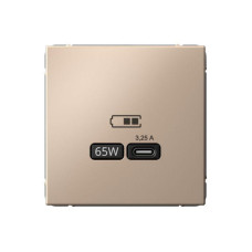 Розетка USB ArtGallery тип C 65Вт QC PD высокоскор. ЗУ механизм песочн. SE GAL001227