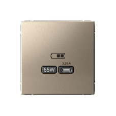 Розетка USB ArtGallery тип C 65Вт QC PD высокоскор. ЗУ механизм шампань SE GAL000527