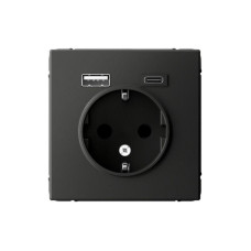 Розетка ArtGallery 16А с 2-мя заряд. устройствами USB A+C 5В/2.4А/3А 2х5В/1.5А механизм базальт SE GAL001432