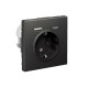Розетка ArtGallery 16А с 2-мя заряд. устройствами USB A+C 5В/2.4А/3А 2х5В/1.5А механизм базальт SE GAL001432