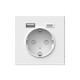 Розетка ArtGallery 16А с 2-мя заряд. устройствами USB A+C 5В/2.4А/3А 2х5В/1.5А механизм лотос SE GAL001332