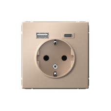 Розетка ArtGallery 16А с 2-мя заряд. устройствами USB A+C 5В/2.4А/3А 2х5В/1.5А механизм песочн. SE GAL001232
