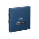 Розетка USB ArtGallery тип A+C 45Вт QC PD высокоскор. ЗУ механизм аквамарин SE GAL001129