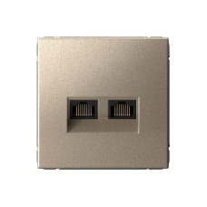 Розетка двойная компьютерная ArtGallery RJ45+RJ45 кат. 6A механизм шампань SE GAL000588