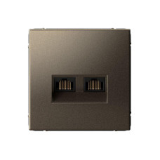 Розетка двойная компьютерная ArtGallery RJ45+RJ45 кат. 6A механизм мокко SE GAL000688