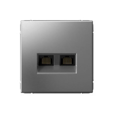 Розетка двойная компьютерная ArtGallery RJ45+RJ45 кат. 6A механизм сталь SE GAL000988