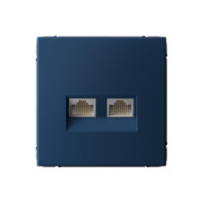 Розетка двойная компьютерная ArtGallery RJ45+RJ45 кат. 6A механизм аквамарин SE GAL001188