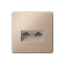 Розетка двойная компьютерная ArtGallery RJ45+RJ45 кат. 6A механизм песочн. SE GAL001288