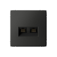 Розетка двойная компьютерная ArtGallery RJ45+RJ45 кат. 6A механизм базальт SE GAL001488
