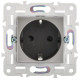 Розетка SKANDY 16А с заземл. защ. шторки SK-R04N никель IEK SK-R14-16-K50