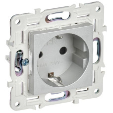 Розетка SKANDY 16А с заземл. защ. шторки SK-R04S серебр. IEK SK-R14-16-K23